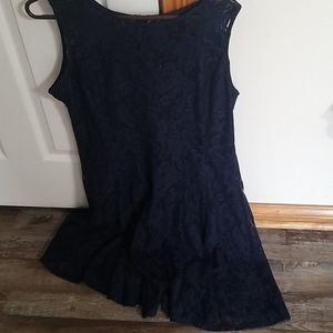 Navy Lace Fit and Flare Dress